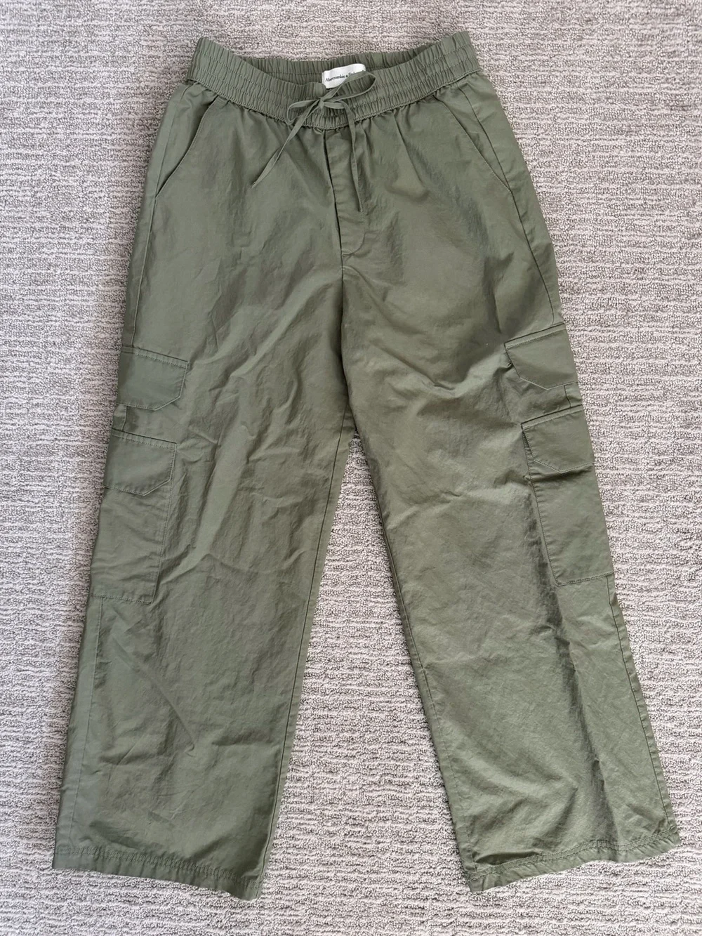 Abercrombie & Fitch X Jen Reed Army Green Pull On Wide Leg Cargo Pants Small S - Picture 2 of 4